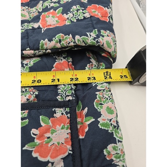 Free People Chloe Floral-Print Quilted Cotton Jacket Blue M Cottagecore Y2K - Picture 8 of 9